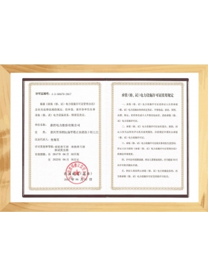 承接（修、試）電力設(shè)施許可證